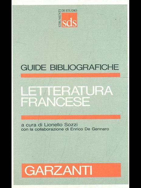Letteratura francese - copertina