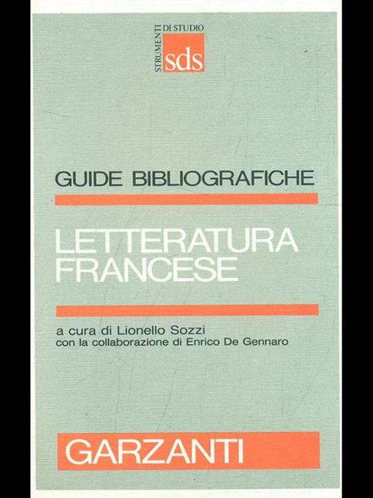 Letteratura francese - copertina