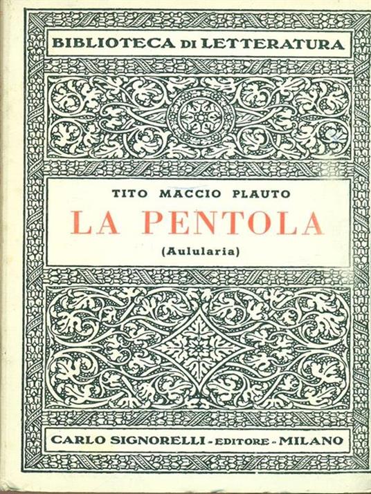 La pentola - T. Maccio Plauto - copertina