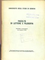 Facoltà di lettere e filosofia anno 1979/80