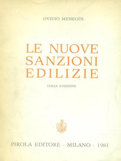 Le nuove sanzioni edilizie - Ovidio Menegus - copertina