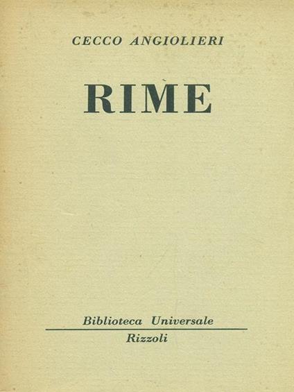Rime - Cecco Angiolieri - copertina