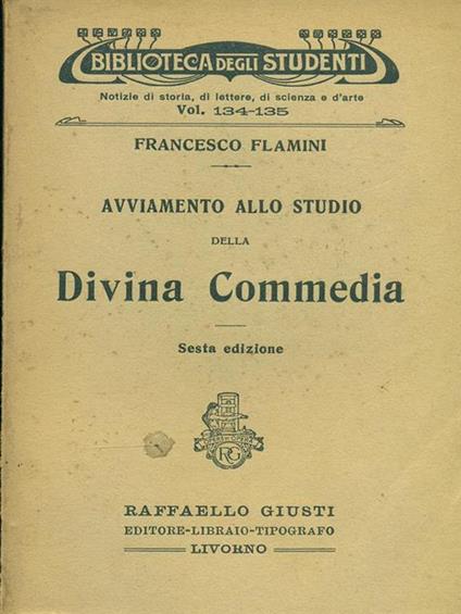 Avviamento allo studio della Divina Commedia - copertina