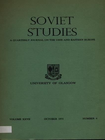 Soviet studies n. 4/october 1975 - copertina