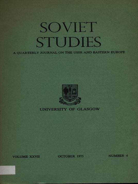 Soviet studies n. 4/october 1975 - copertina