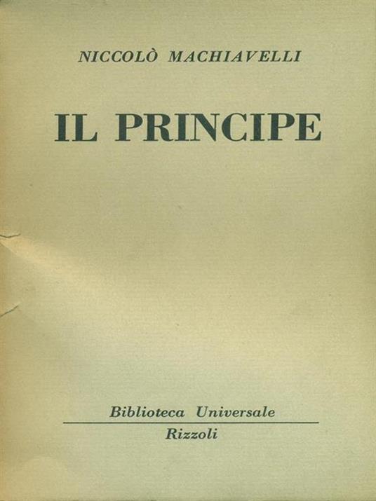 Il principe - Niccolò Machiavelli - copertina