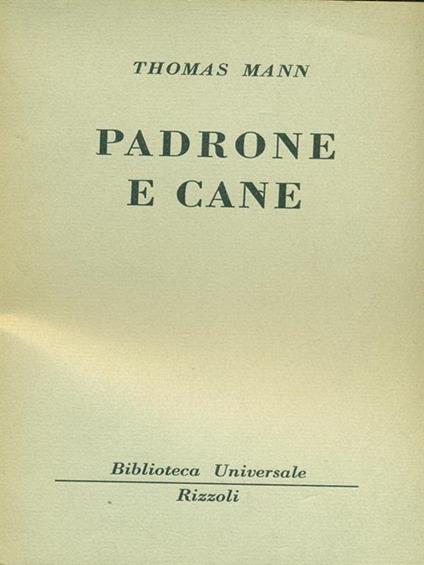 Padrone e cane - Thomas Mann - copertina