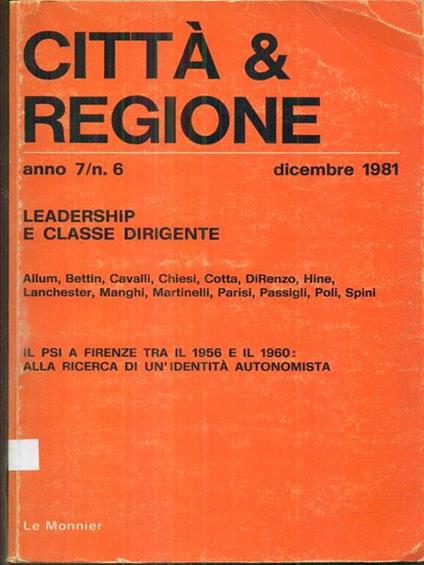 Città & regione anno 7 / N. 6 / dicembre 1981 - copertina