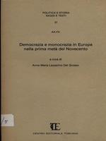Democrazia e monocrazia nella prima metà del Novecento