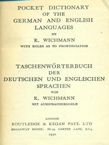 Wichmann's German dictionary - copertina