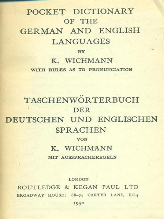 Wichmann's German dictionary - copertina