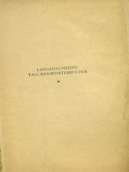 Langenscheidts taschenworterbuch - Werner Ross - copertina