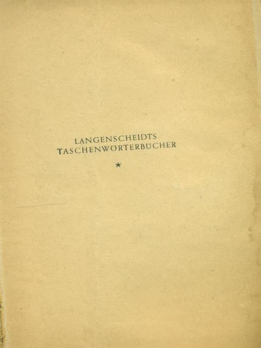 Langenscheidts taschenworterbuch - Werner Ross - copertina