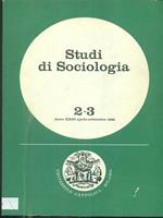 Studi di sociologia 2-3 Anno XXIII aprile-settembre 1985