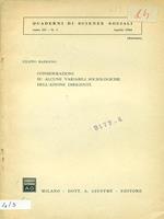 Considerazioni su alcune variabili sociologiche dell'azione dirigente