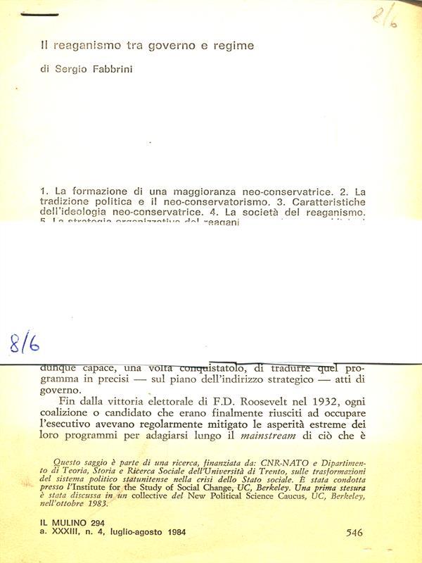 Il reagismo tra governo e regime