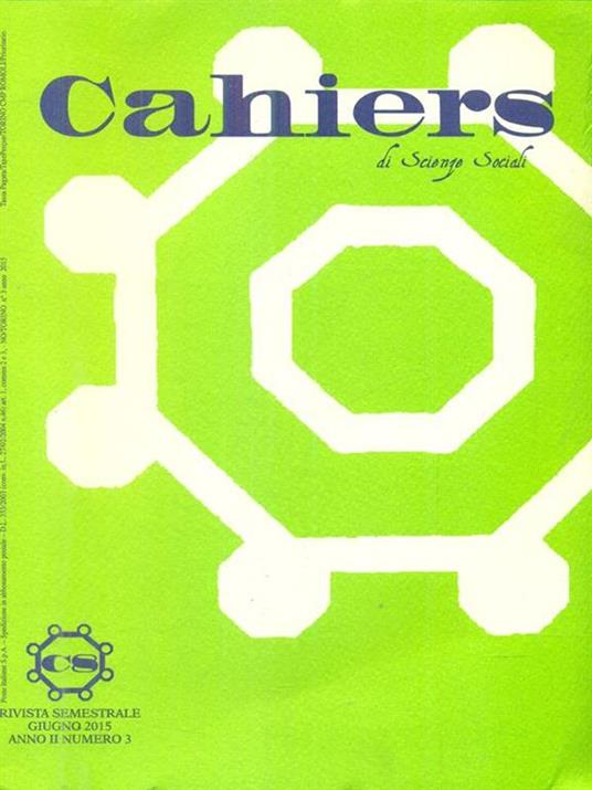 Cahiers di scienze sociali 3 / giugno 2015 - copertina