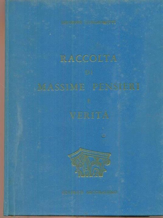 Raccolta di massime pensieri e verità - copertina