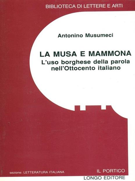La musa e mammona - Antonino Musumeci - copertina