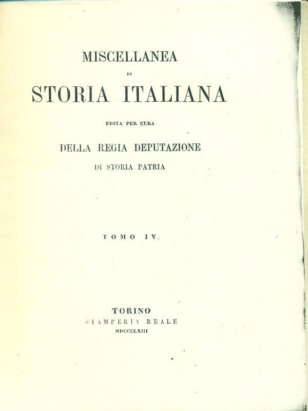Miscellanea di storia italiana Ristampa