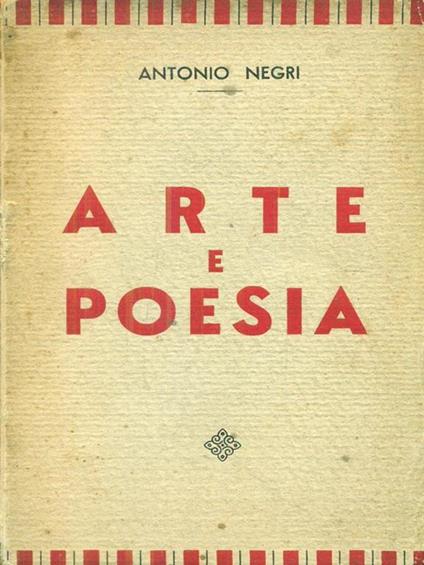 Arte e poesia - Antonio Negri - copertina