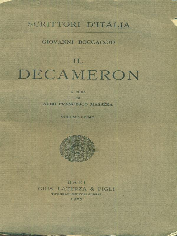 Il decameron vol primo