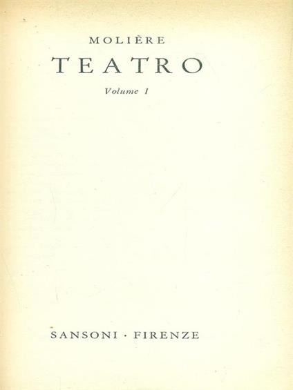 Teatro vol. I-II - Molière - copertina