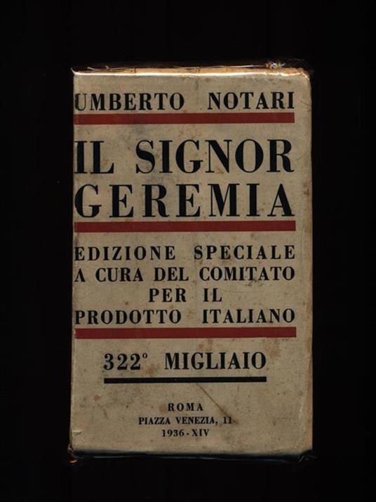 Il signor Geremia - Umberto Notari - copertina