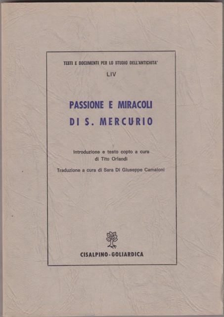 Passione e miracoli di S.Mercurio - copertina