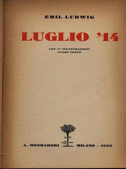 Luglio '14 - Emil Ludwig - copertina