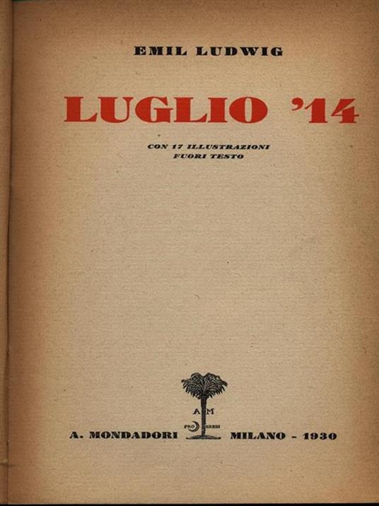 Luglio '14 - Emil Ludwig - copertina