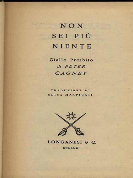 Non sei più niente - Peter Cagney - copertina