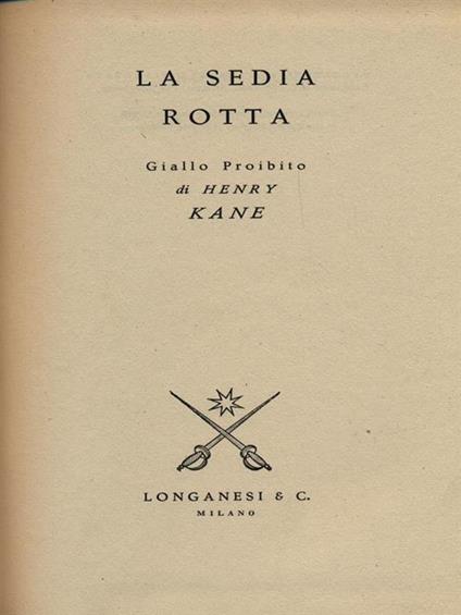 La sedia rotta - Henry Kane - copertina