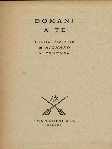 Domani a te - Richard S. Prater - copertina