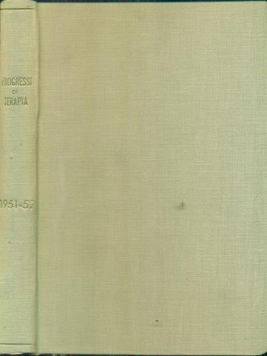 Progressi di terapia 1951-52 - copertina