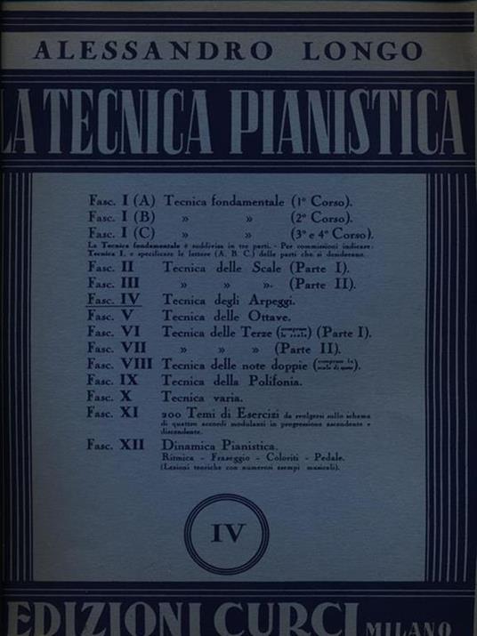 La tecnica pianistica IV - Alessandro Longo - copertina