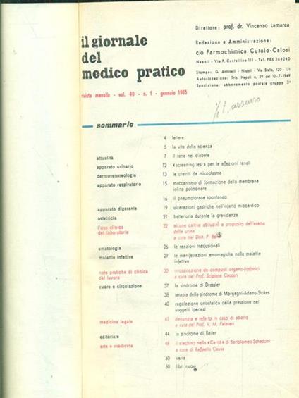 Il giornale del medico pratico 1965 - copertina