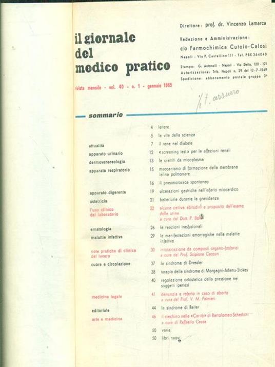 Il giornale del medico pratico 1965 - copertina