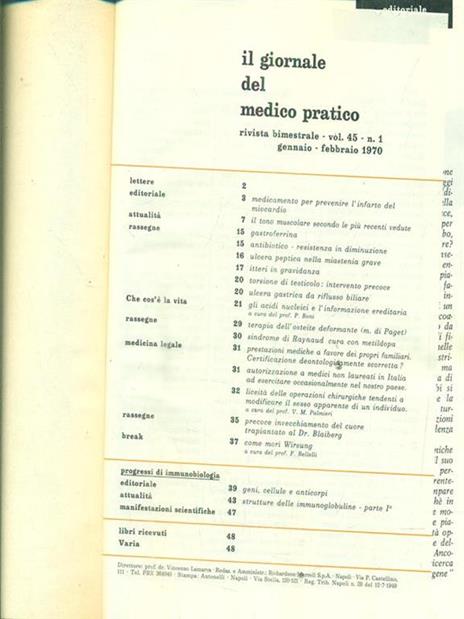 Il giornale del medico pratico 1970 - copertina
