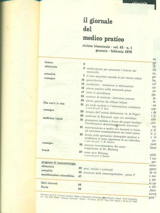 Il giornale del medico pratico 1970 - copertina