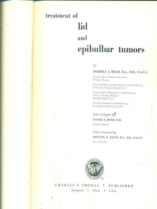 treatment of lid and epibulbar tumors - Merrill Reeh - copertina