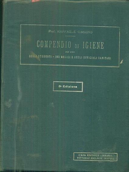 Compendio di igiene parte prima - Raffaele Cimmino - copertina