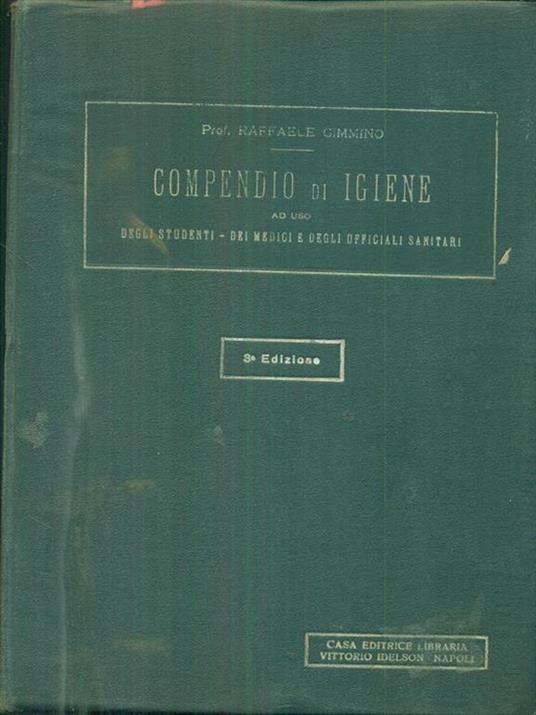 Compendio di igiene parte prima - Raffaele Cimmino - copertina