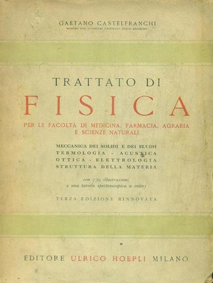 trattato di fisica - Gaetano Castelfranchi - copertina