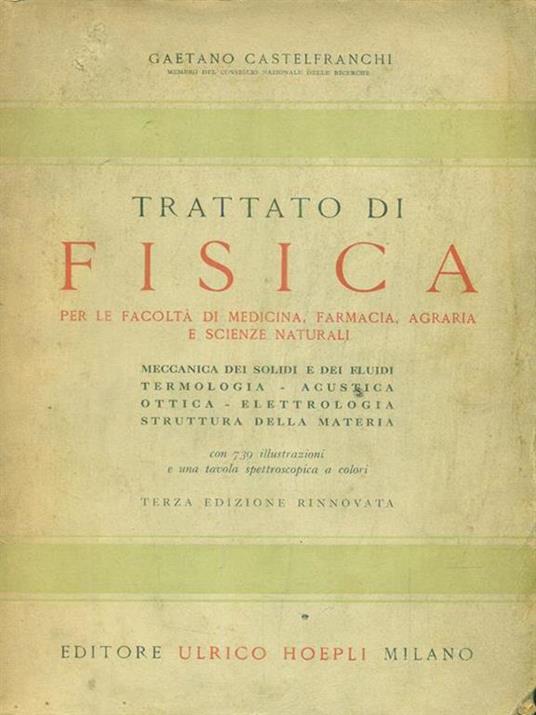 trattato di fisica - Gaetano Castelfranchi - copertina