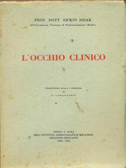 L' occhio clinico - Erwin Risak - copertina