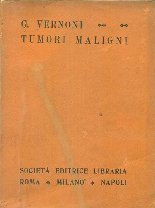 Tumori maligni - G. Vernoni - copertina