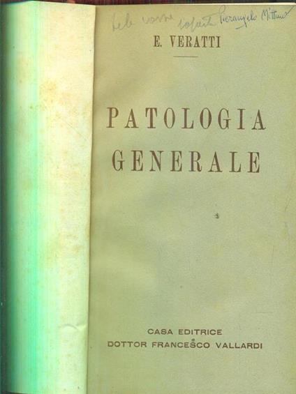 patologia generale - Emilio Veratti - copertina