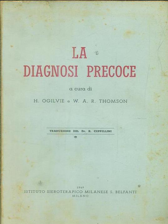 La diagnosi precoce - copertina