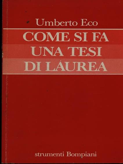 Come si fa una tesi di laurea - Umberto Eco - copertina